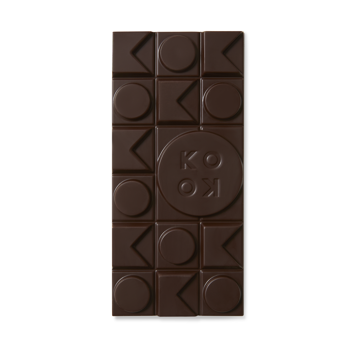 Exposed chocolate block with art deco shaped pieces