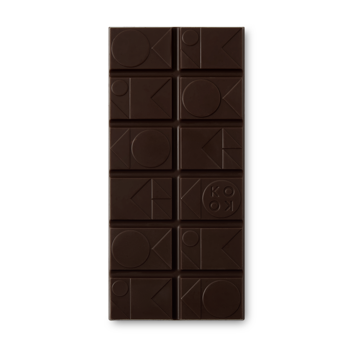 Exposed chocolate block with art deco shaped pieces