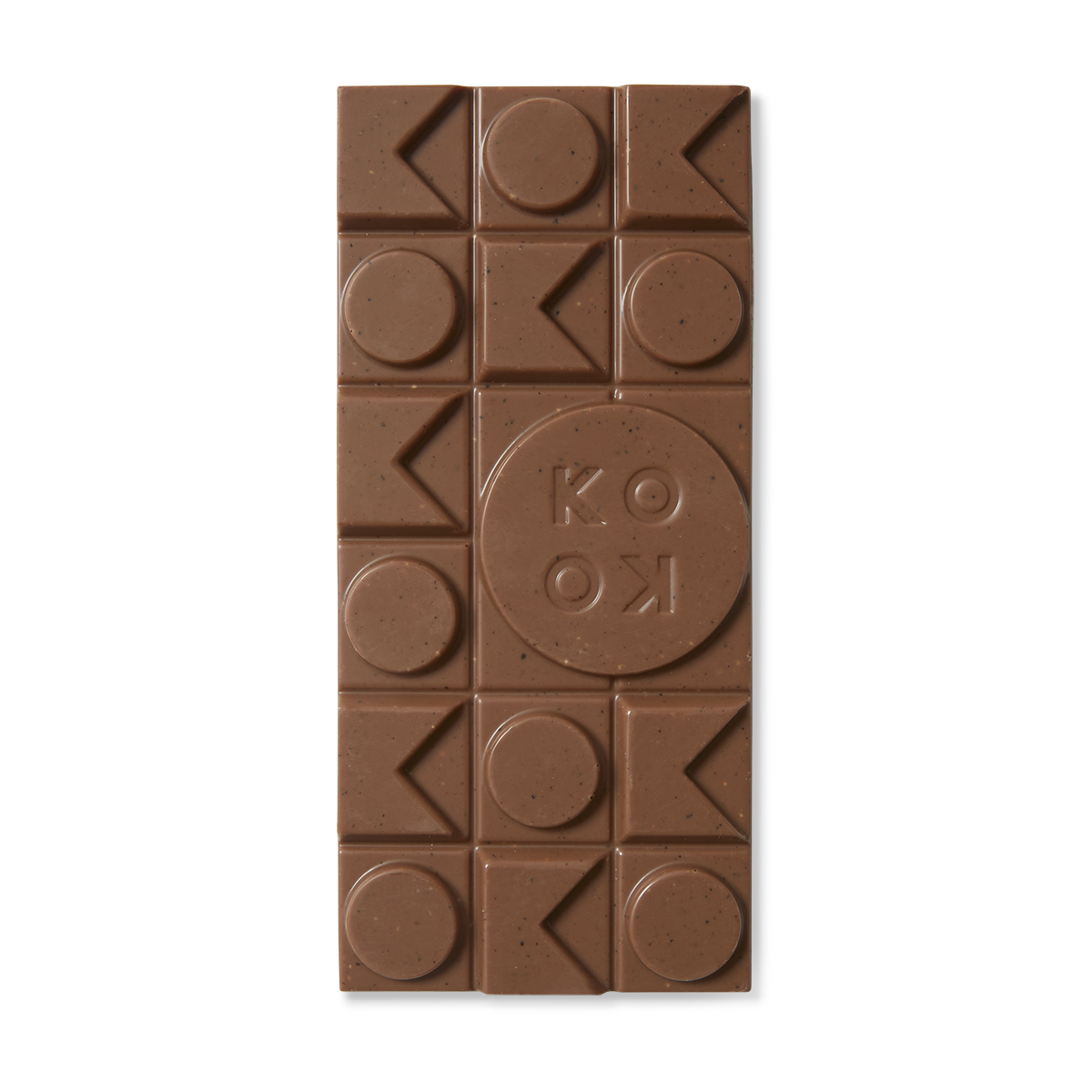 Exposed chocolate block with art deco shaped pieces