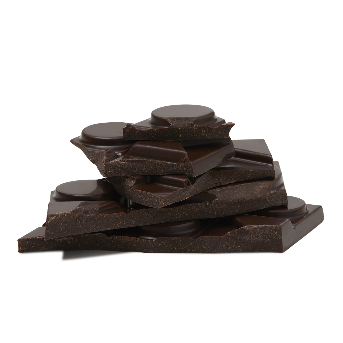 Broken chocolate stacked on top of each other