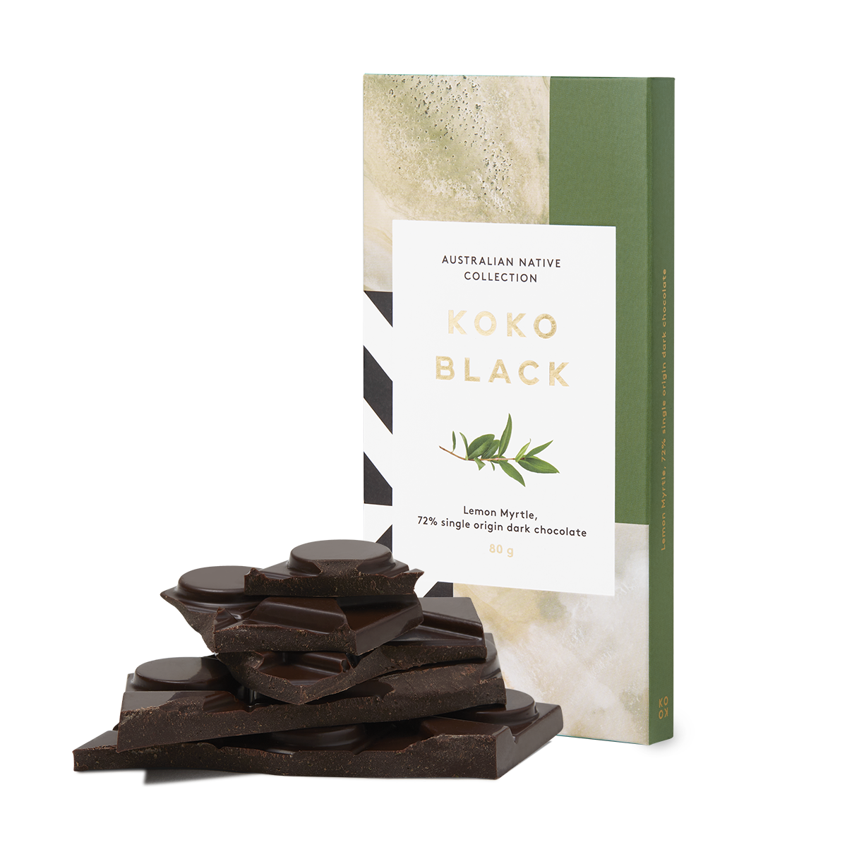 Block of chocolate with broken pieces piled in front