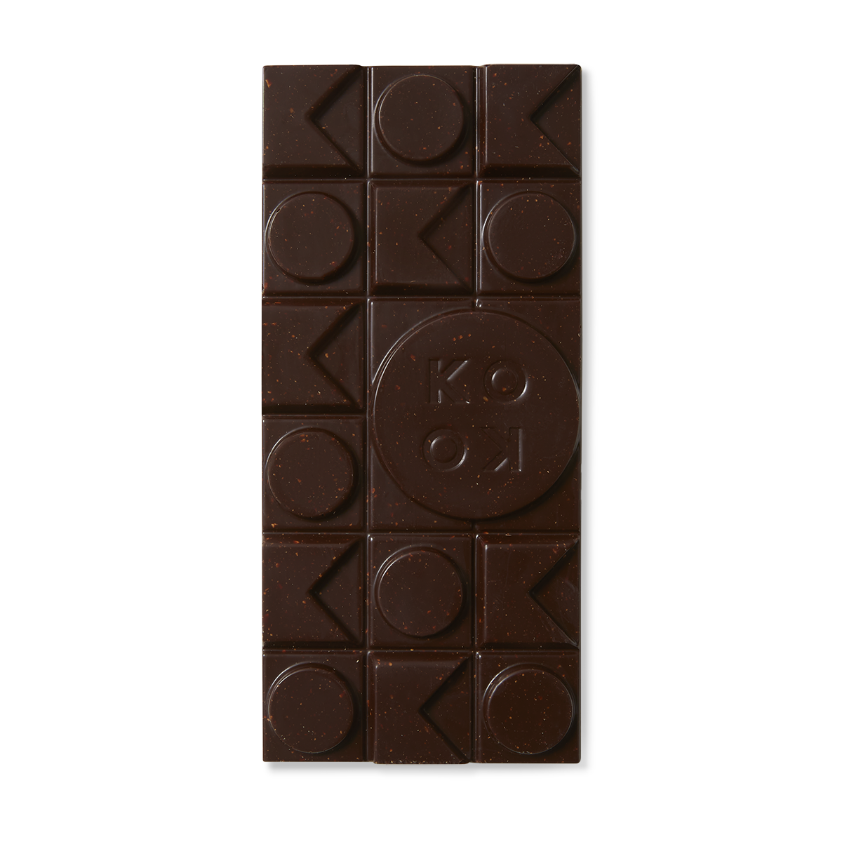 Exposed chocolate block with art deco shaped pieces