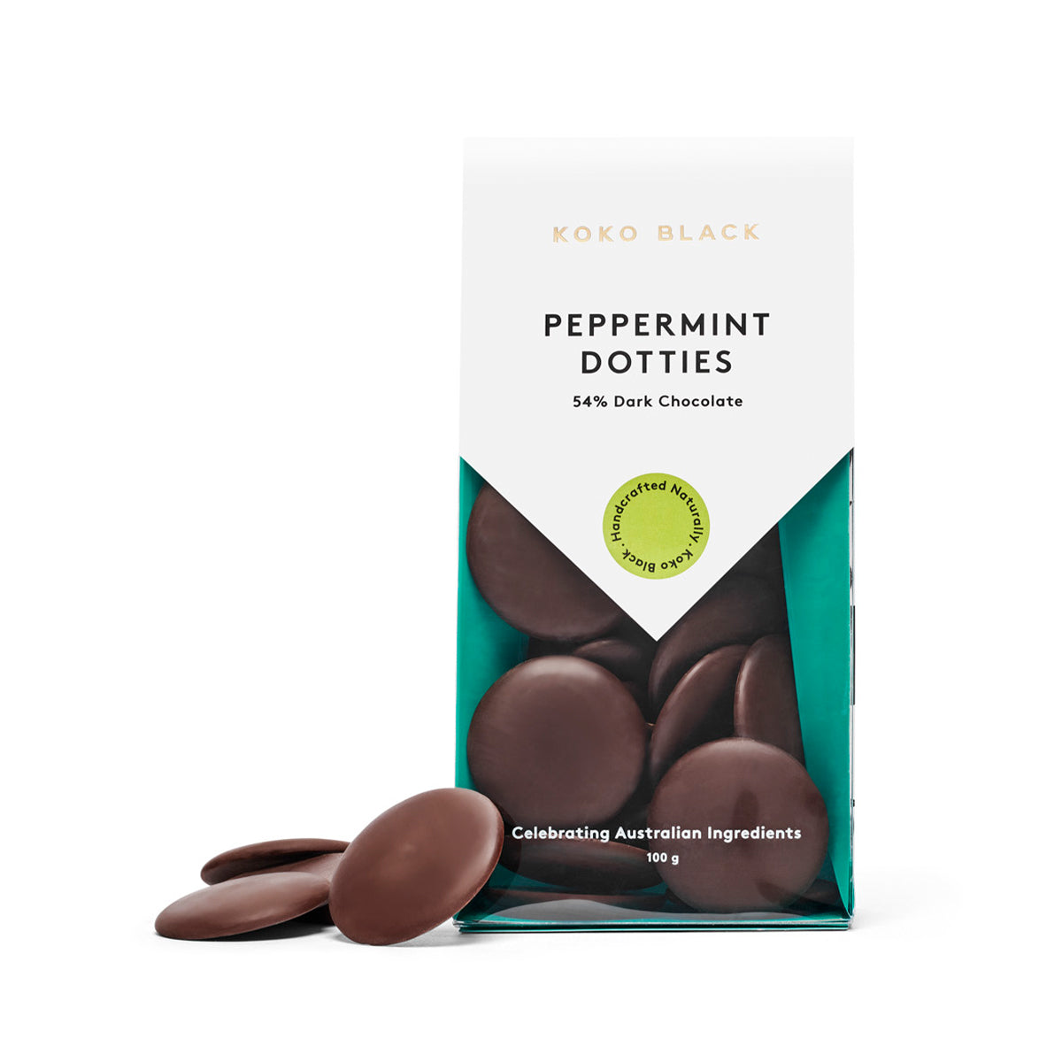Peppermint Dotties 100g | Dark Chocolate