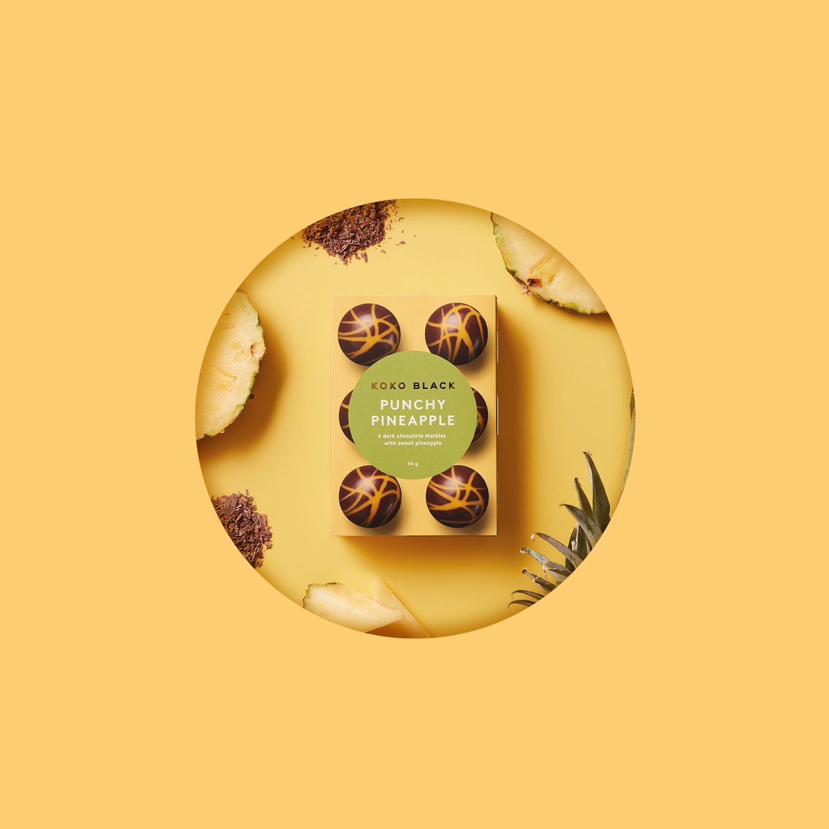 Punchy Pineapple Marbles | Dark Chocolate