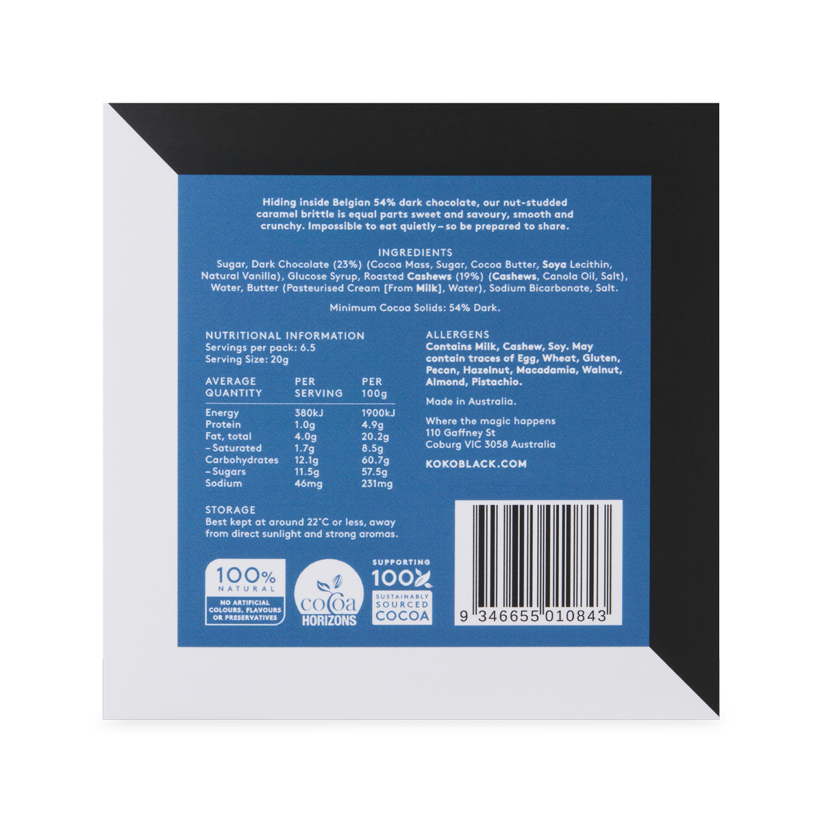 Salty Cashew Crunch 130g | Dark Chocolate