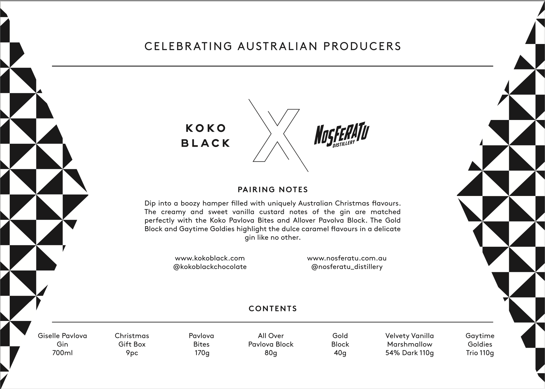 Koko Black x Giselle Pavlova Gin Hamper Tasting Notes Card