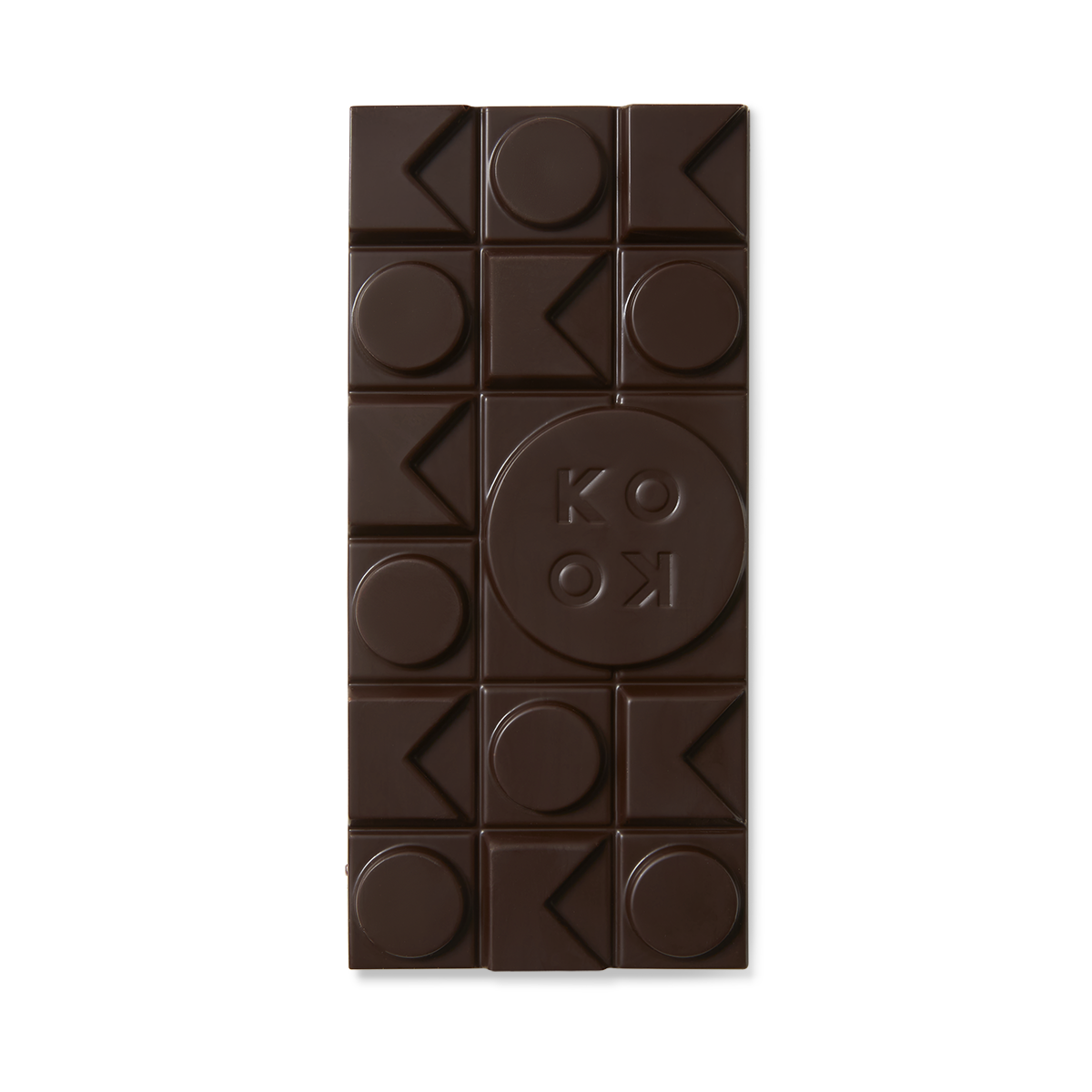 Exposed chocolate block with art deco shaped pieces