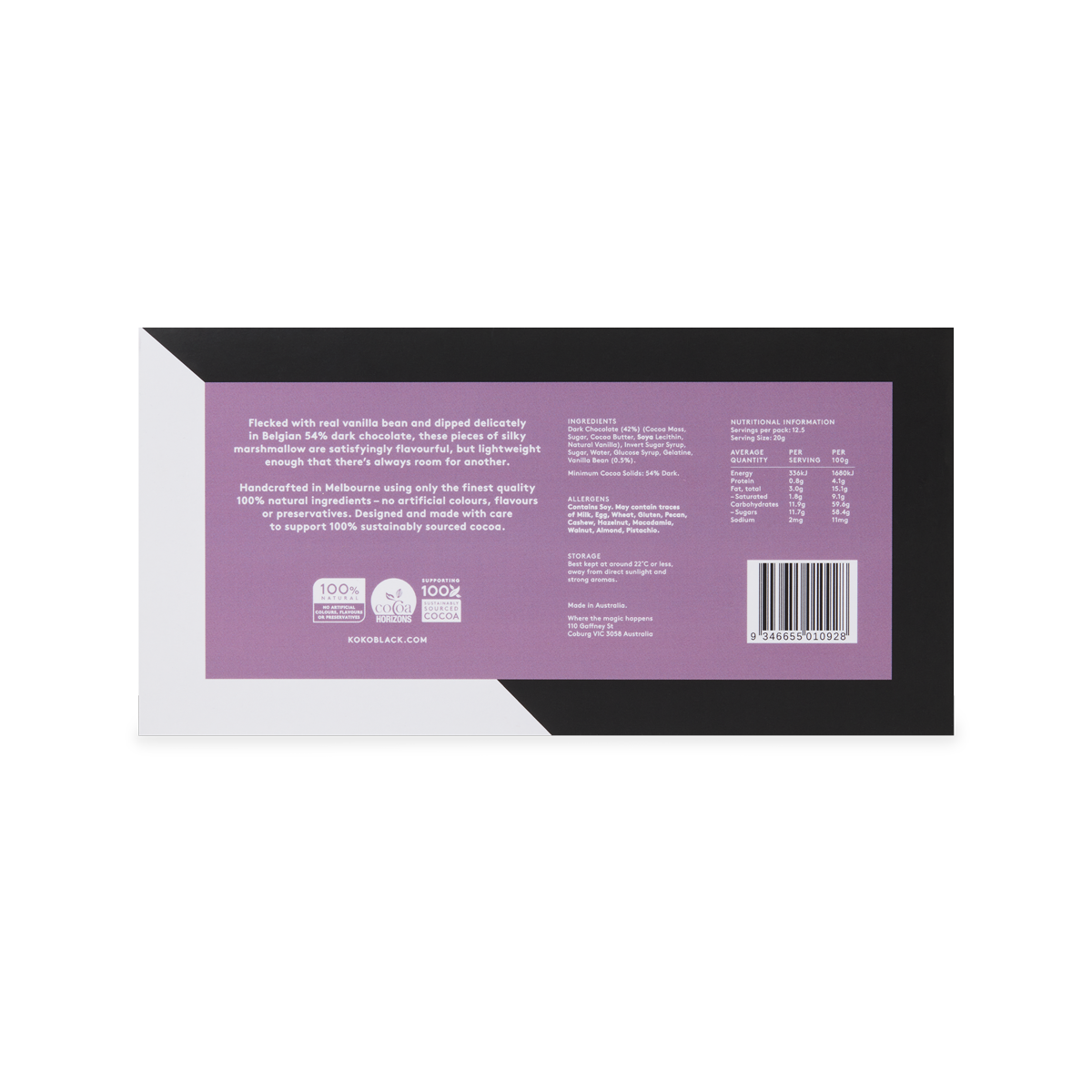 Velvety Vanilla Marshmallow 250g | Dark Chocolate