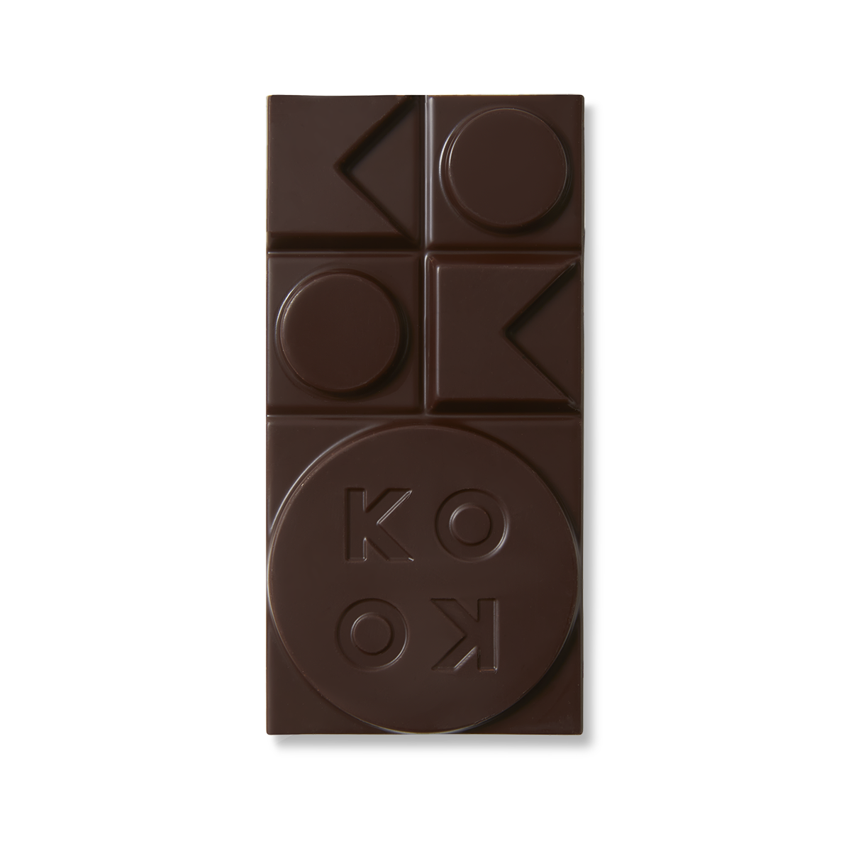 Exposed chocolate block with art deco shaped pieces