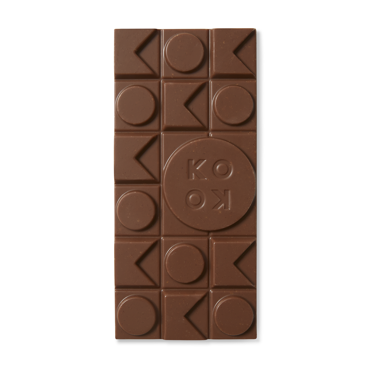 Exposed chocolate block with art deco shaped pieces